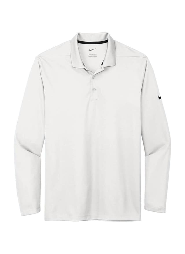Nike Men's Dri-FIT Micro Pique 2.0 Long-Sleeve Polo - White 3XL