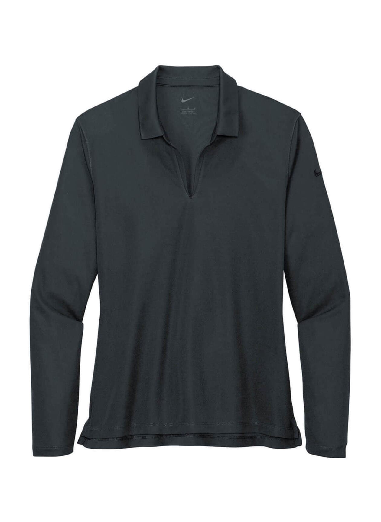 Nike Women's Dri-FIT Micro Pique 2.0 Long-Sleeve Polo - Dark Grey LG
