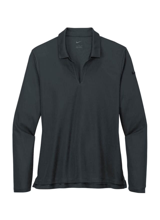 Nike Women's Dri-FIT Micro Pique 2.0 Long-Sleeve Polo - Dark Grey LG