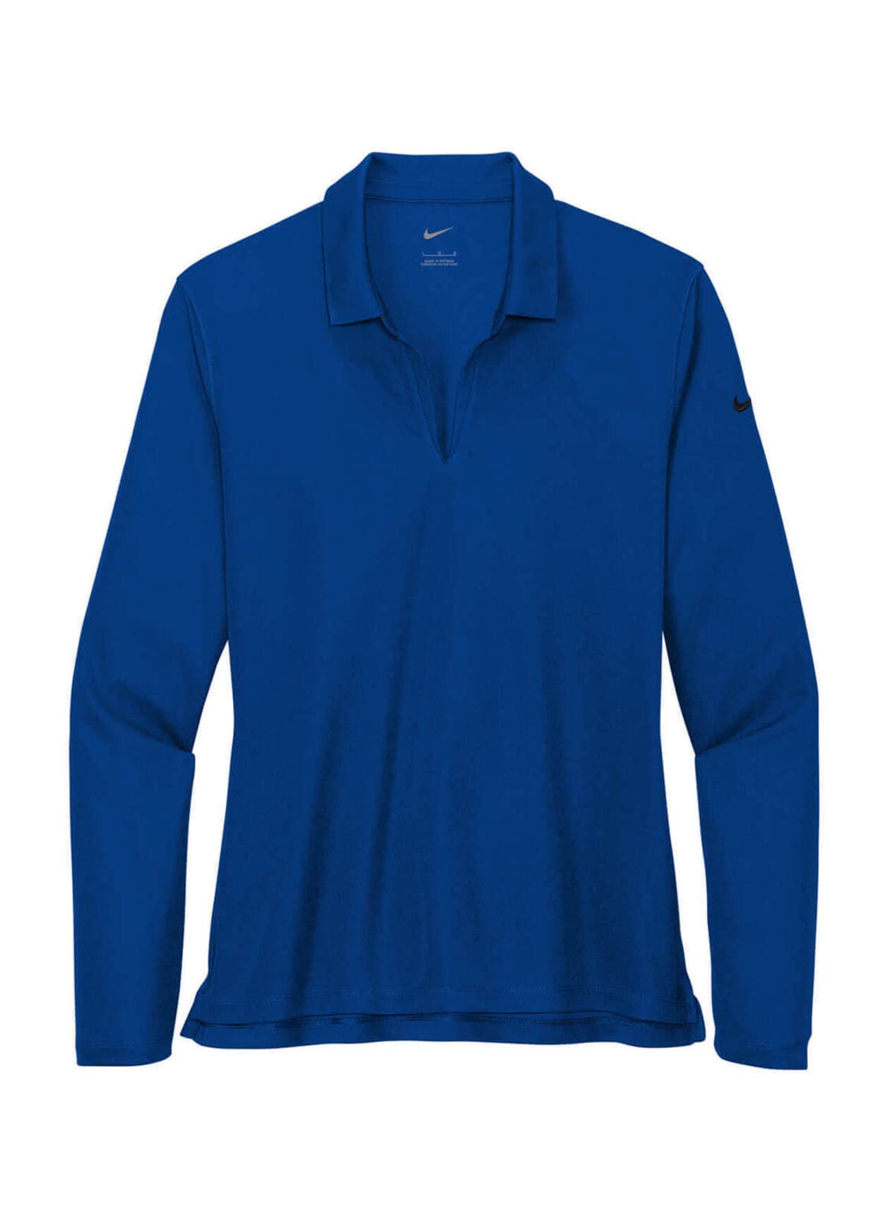 Nike Women's Dri-FIT Micro Pique 2.0 Long-Sleeve Polo - Gym Blue (BLU) LG