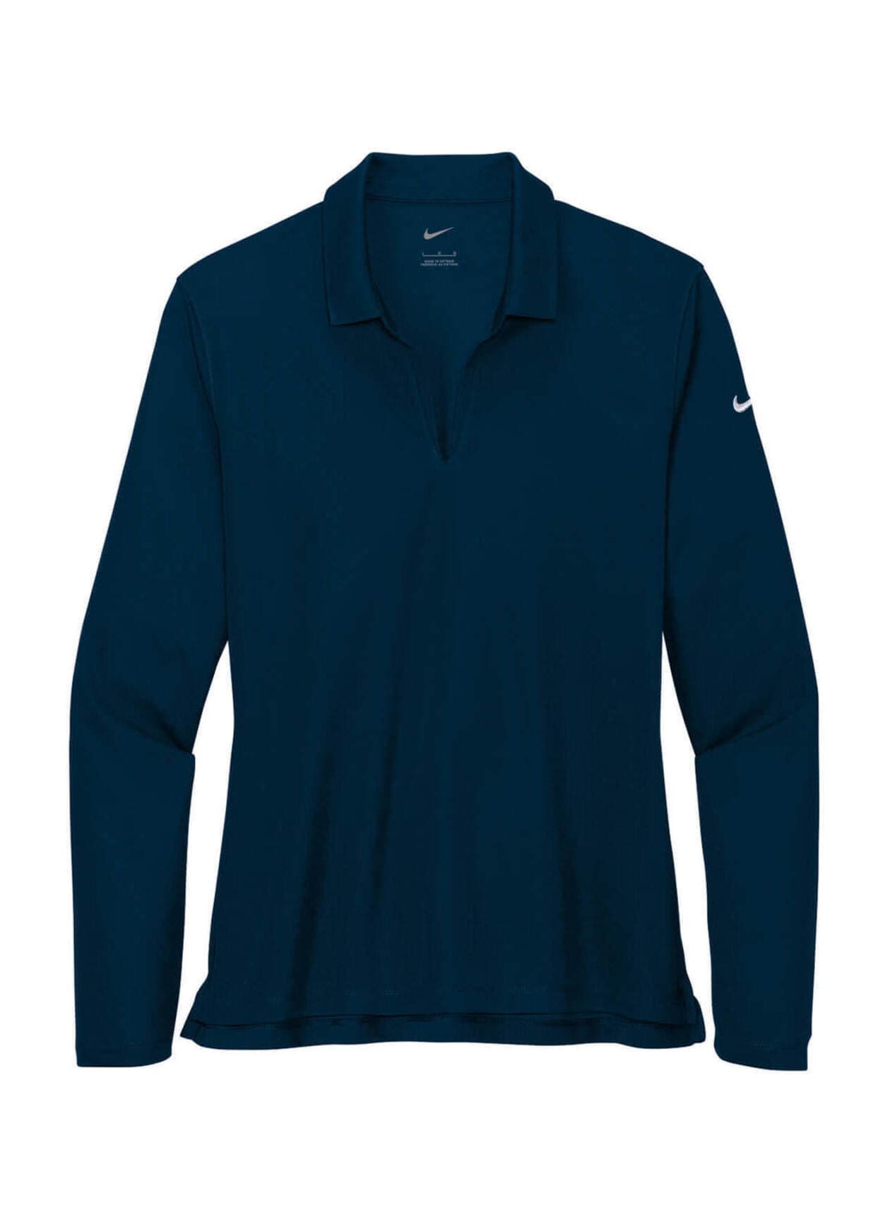 Nike Women's Dri-FIT Micro Pique 2.0 Long-Sleeve Polo - Navy LG