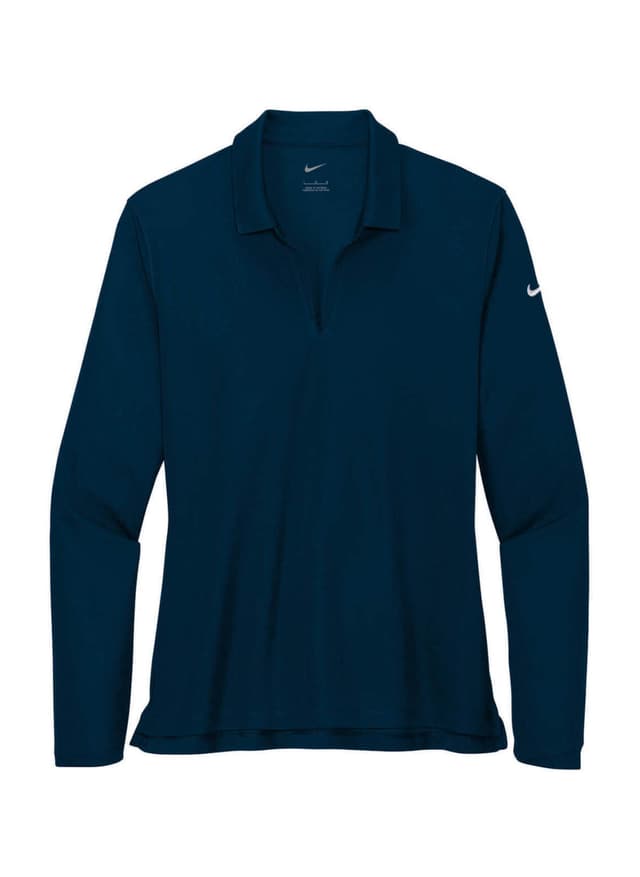 Nike Women's Dri-FIT Micro Pique 2.0 Long-Sleeve Polo - Navy LG