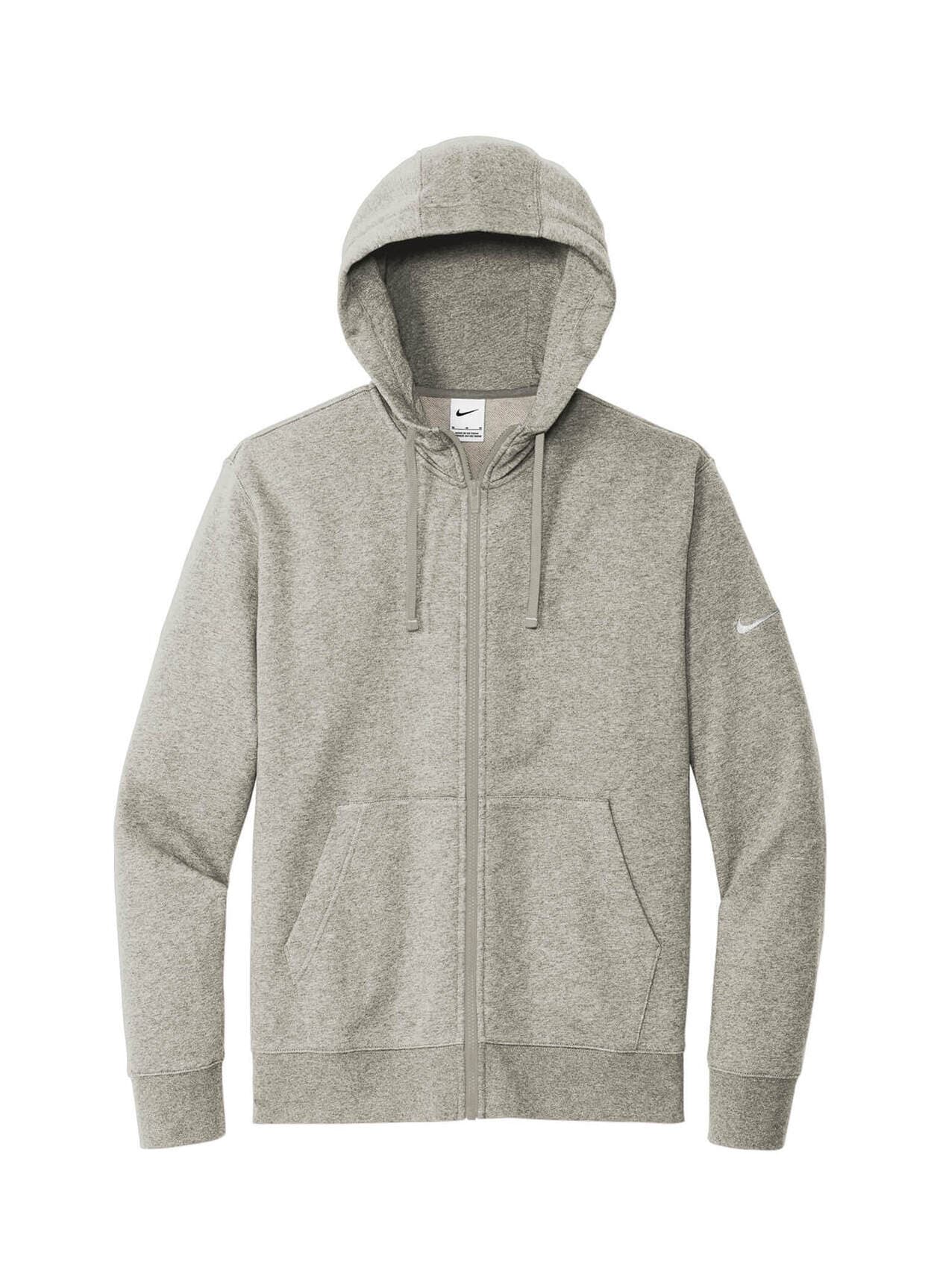 Nike Men's Club Fleece Sleeve Swoosh Full-Zip Hoodie - Dark Grey Heather (DGH) 3XL