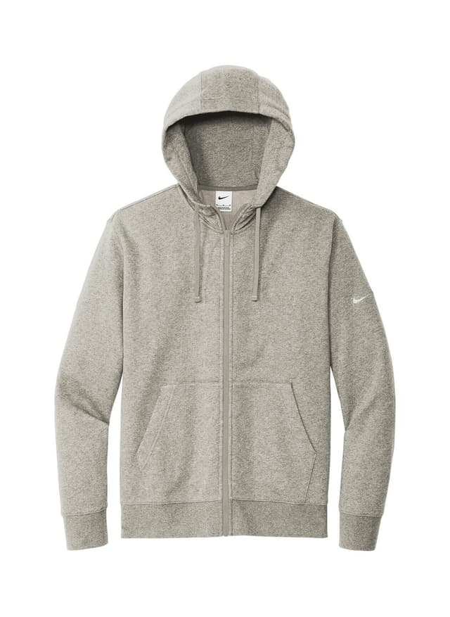 Nike Men's Club Fleece Sleeve Swoosh Full-Zip Hoodie - Dark Grey Heather (DGH) 3XL
