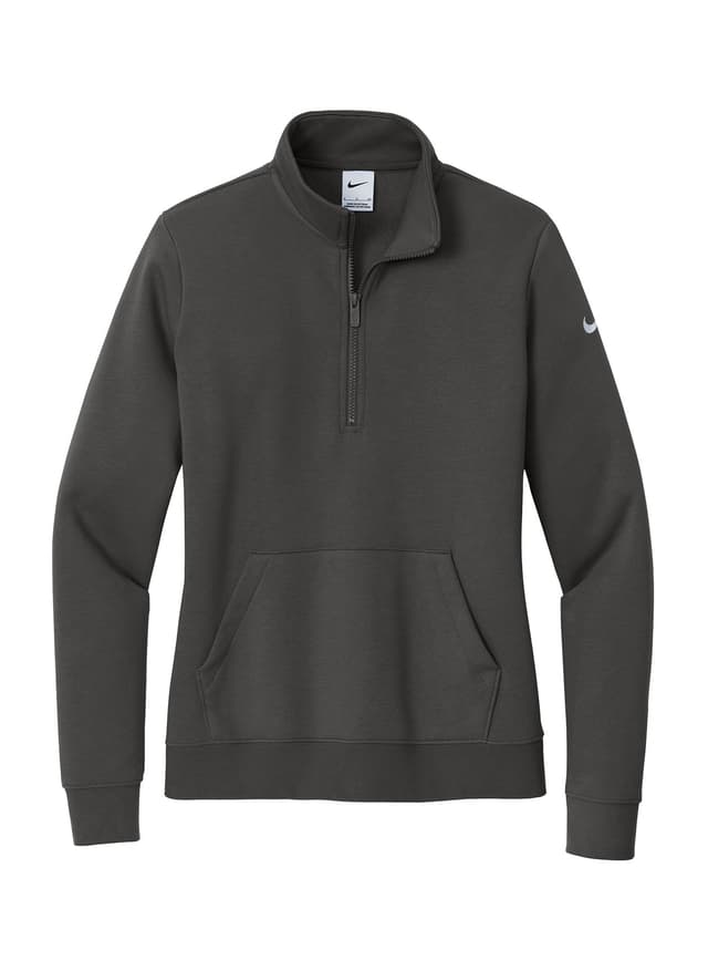Nike Women's Club Fleece Sleeve Swoosh 1/2-Zip - Anthracite (ANT) LG