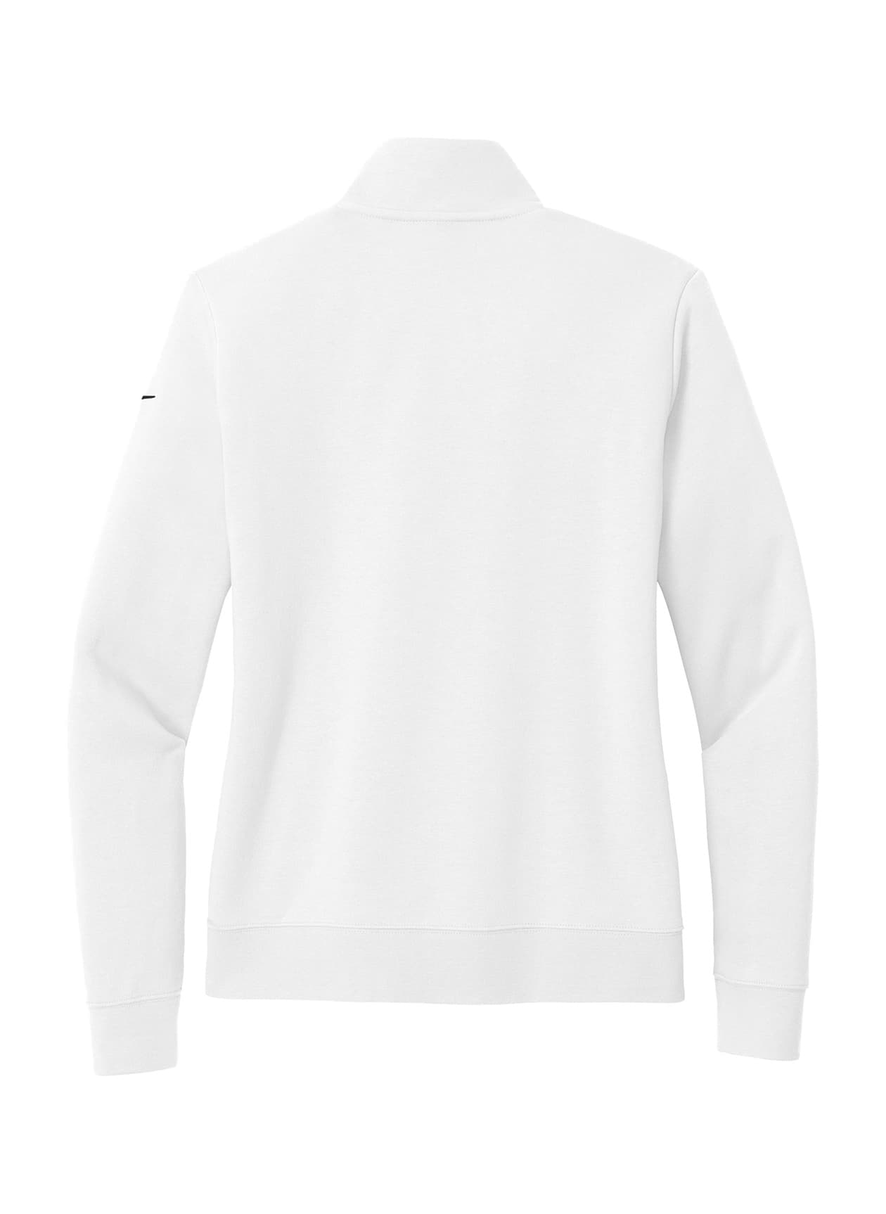 Nike Women's Club Fleece Sleeve Swoosh 1/2-Zip - White LG