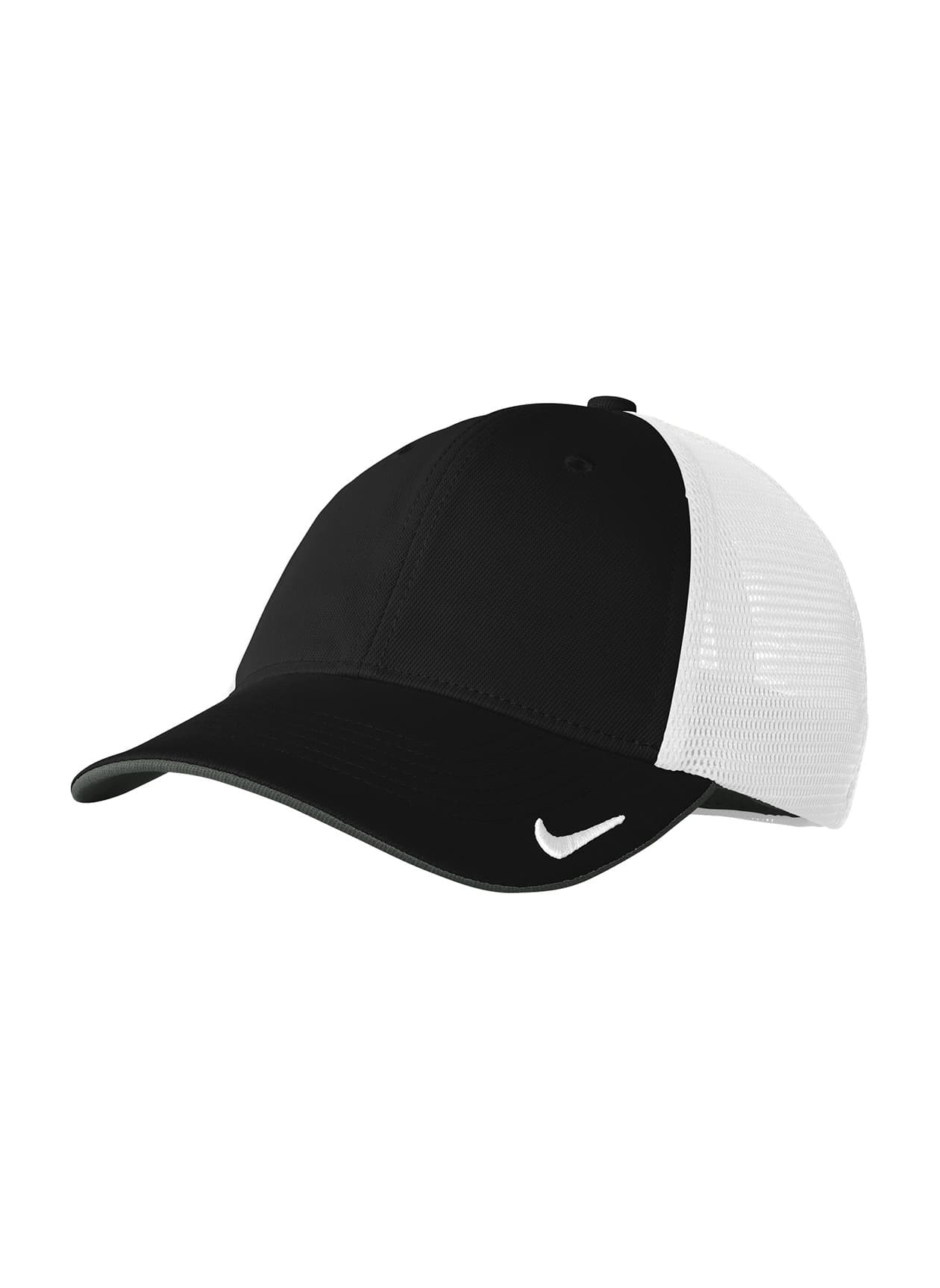 Nike Stretch-to-Fit Mesh Back Cap - Black / White (BWH) L/XL