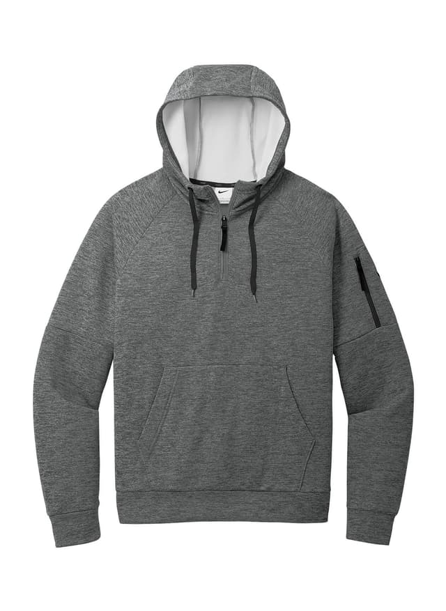 Nike Men's Therma-FIT Pocket 1/4-Zip Fleece Hoodie - Charcoal Heather (CHRH) 3XL