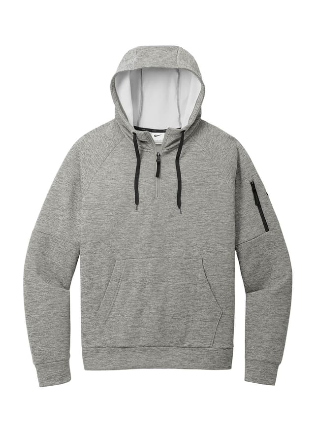 Nike Men's Therma-FIT Pocket 1/4-Zip Fleece Hoodie - Dark Grey Heather (DGRYH) 3XL