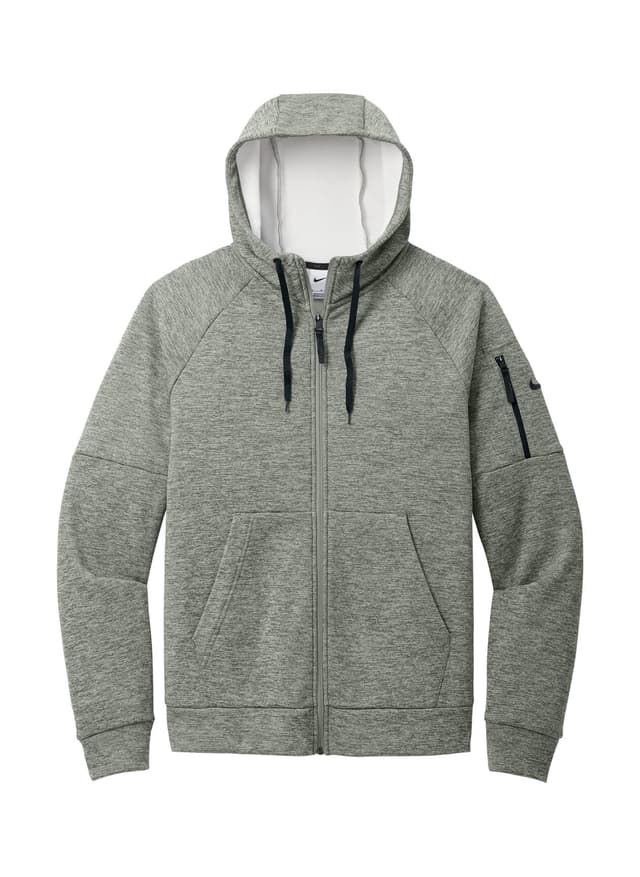 Nike Men's Therma-FIT Pocket Full-Zip Fleece Hoodie - Dark Grey Heather (DGRYH) 3XL