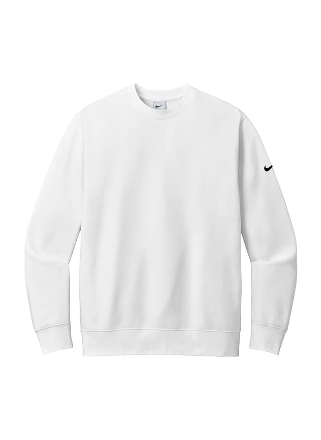 Nike Men's Club Fleece Sleeve Swoosh Crew - White 3XL