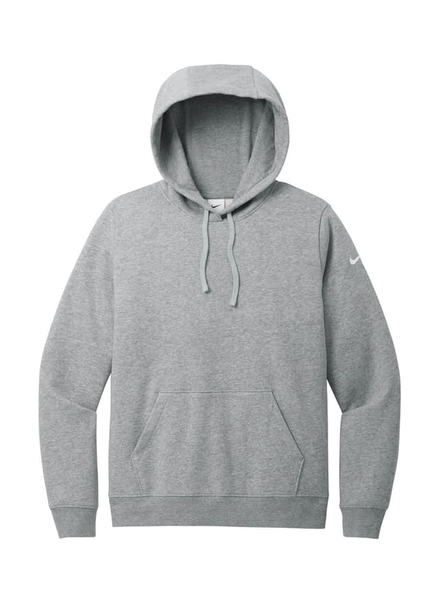 Nike Women's Club Fleece Sleeve Swoosh Pullover Hoodie - Dark Grey Heather (DGRYH) LG