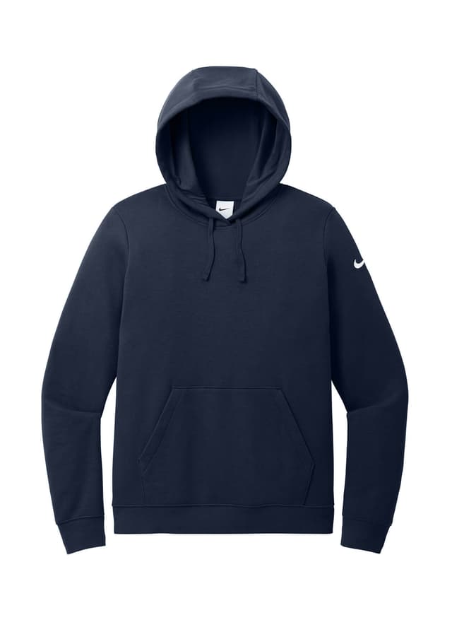 Nike Women's Club Fleece Sleeve Swoosh Pullover Hoodie - Navy LG