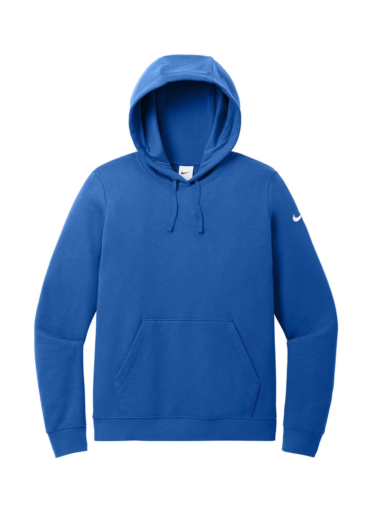 Nike Women's Club Fleece Sleeve Swoosh Pullover Hoodie - Blue LG