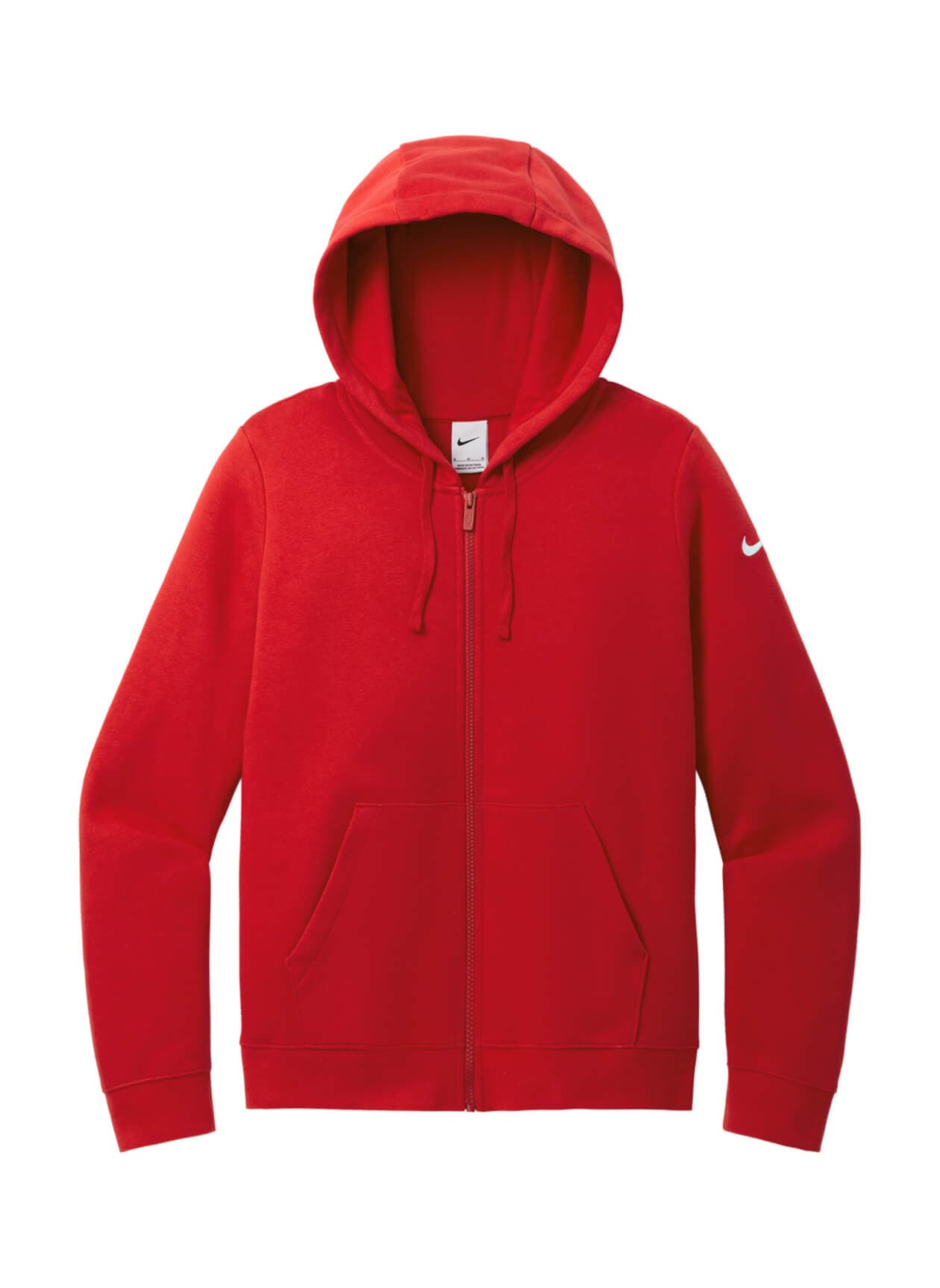 Nike Women's Club Fleece Sleeve Swoosh Full-Zip Hoodie - Red LG