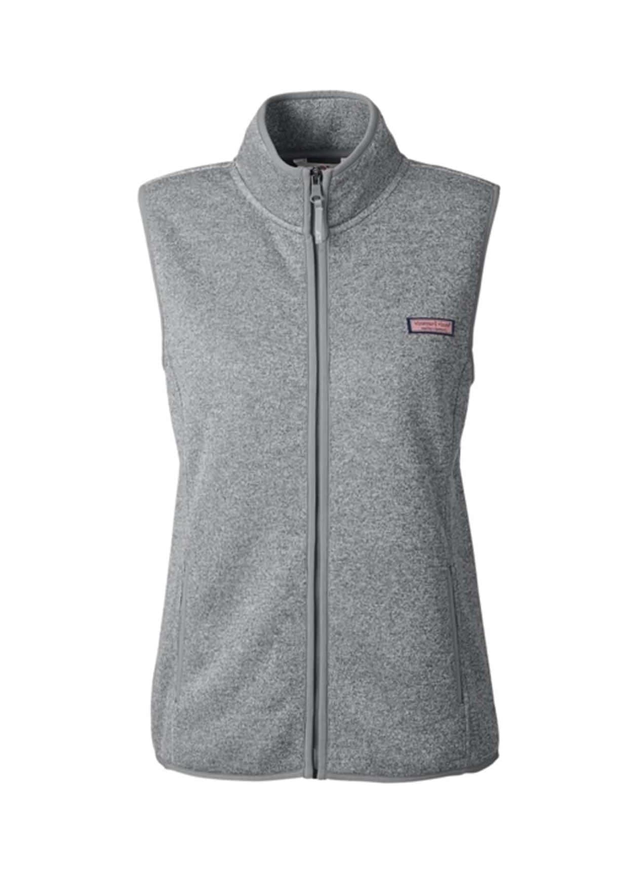 Vineyard Vines Women's Mountain Sweater Fleece Vest - Blue,Light Grey LG