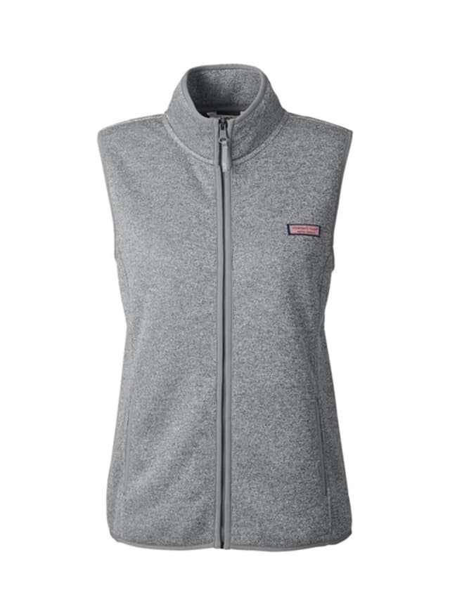 Vineyard Vines Women's Mountain Sweater Fleece Vest - Blue,Light Grey LG