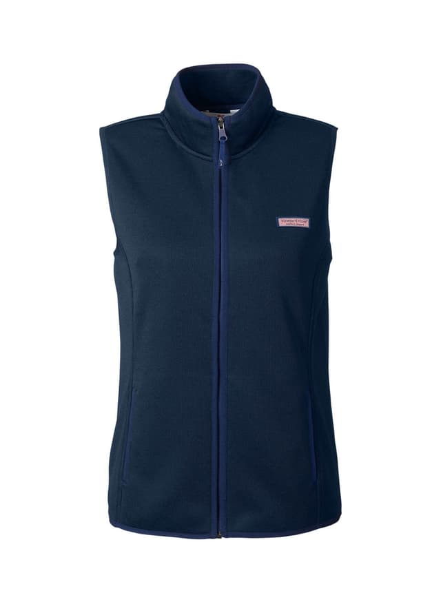 Vineyard Vines Women's Mountain Sweater Fleece Vest - Dark Grey LG