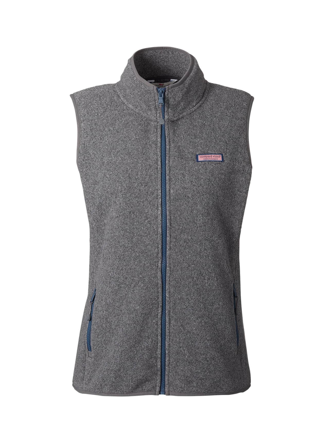 Vineyard Vines Women's Harbor Fleece Vest - Charcoal Heather (025) LG