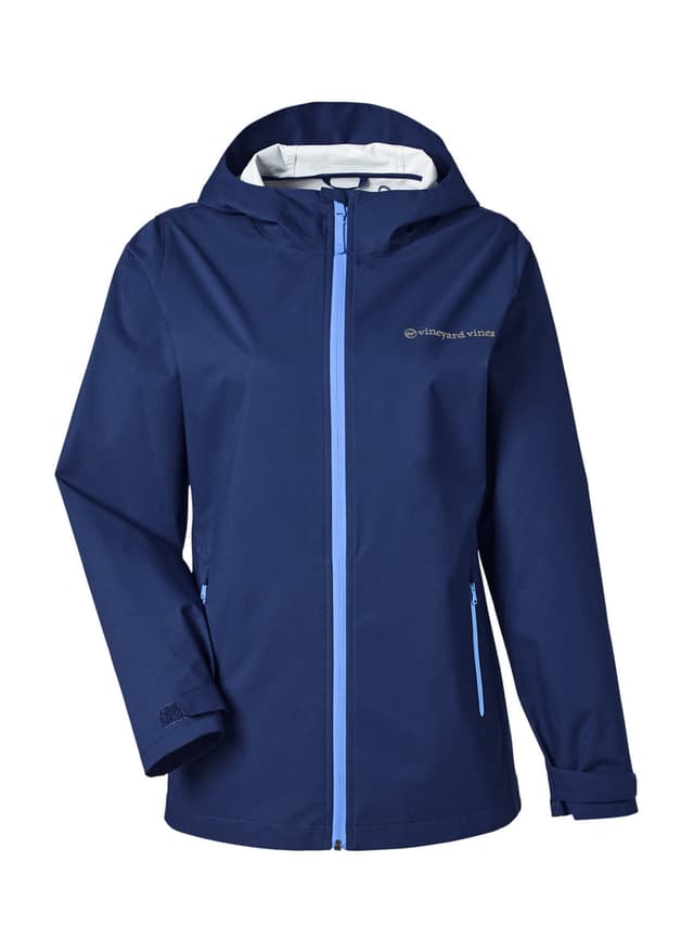 Vineyard Vines Women's Rain Shell Jacket - Blue LG