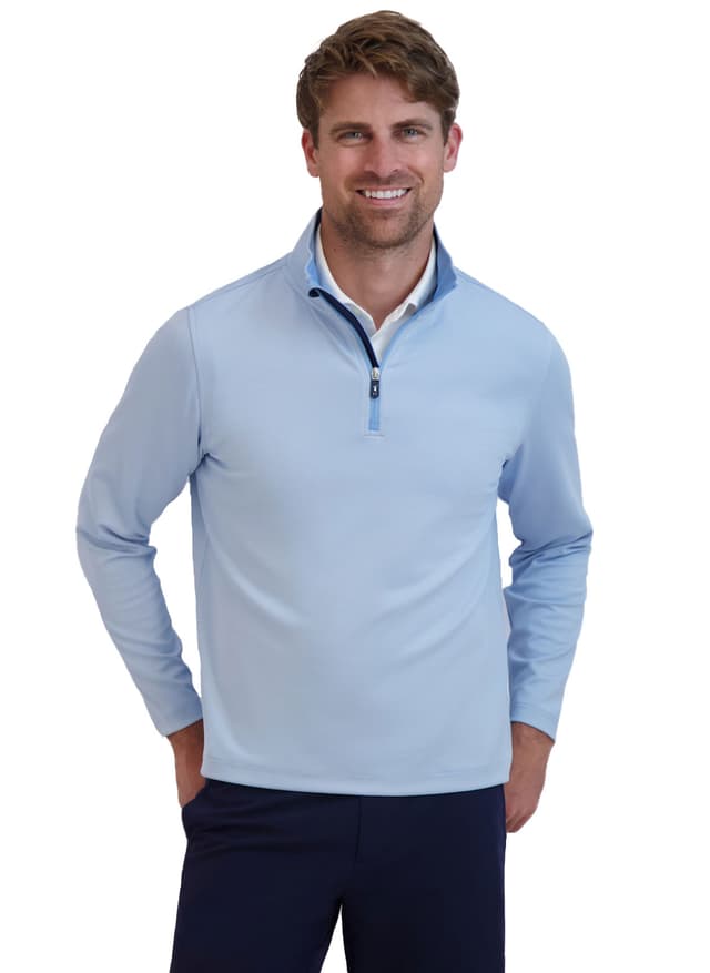 Fairway & Greene Men's Coughlin Quarter Zip - Bluff / White 3XL