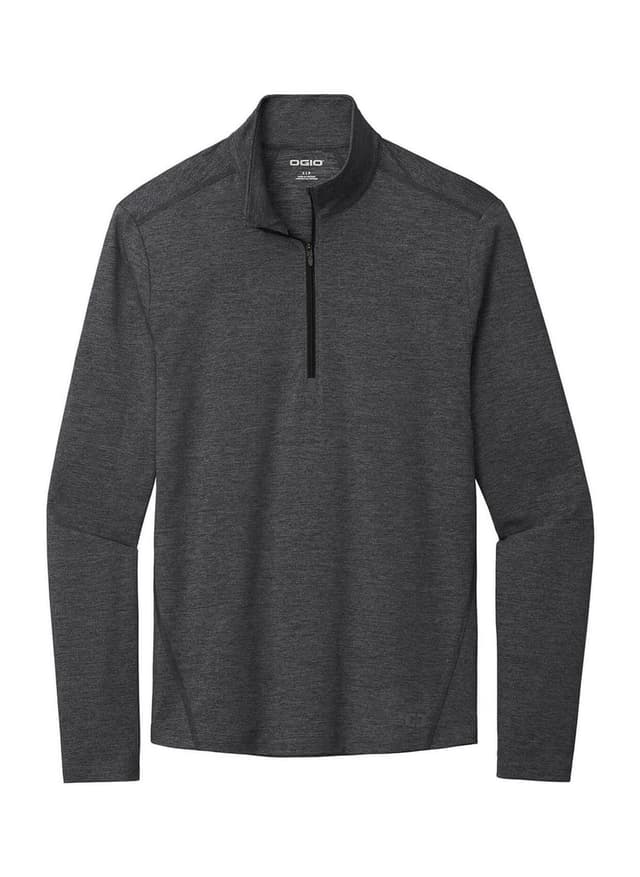 OGIO Men's Force Quarter-Zip - Blacktop Heather (BLK) 3XL