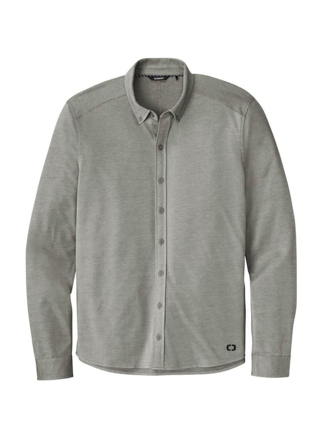 OGIO Men's Code Stretch Button-Up Shirt - Light Grey 3XL