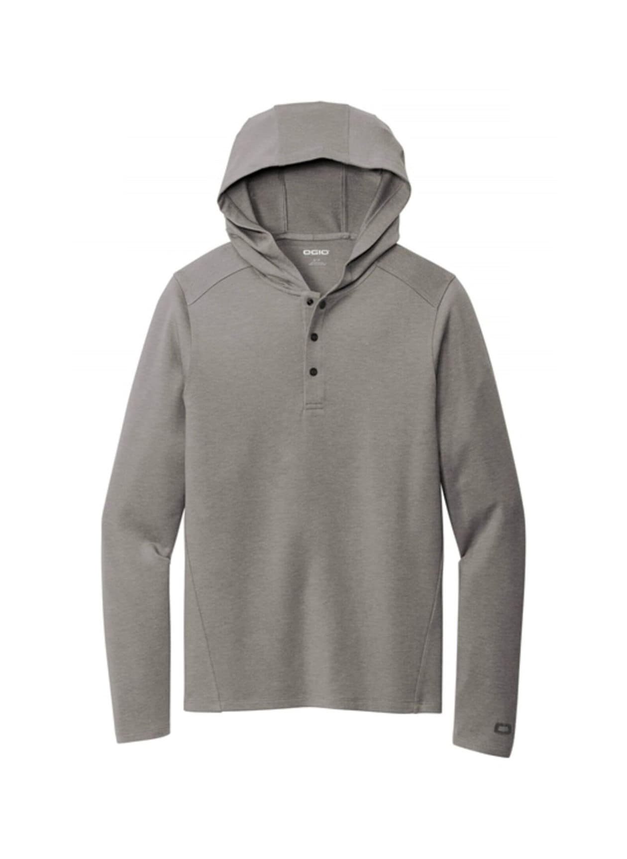 OGIO Men's Luuma Flex Hooded Henley - Light Grey 3XL