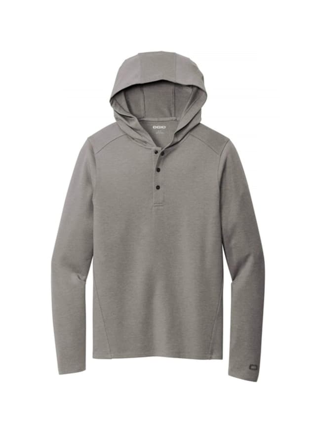 OGIO Men's Luuma Flex Hooded Henley - Light Grey 3XL