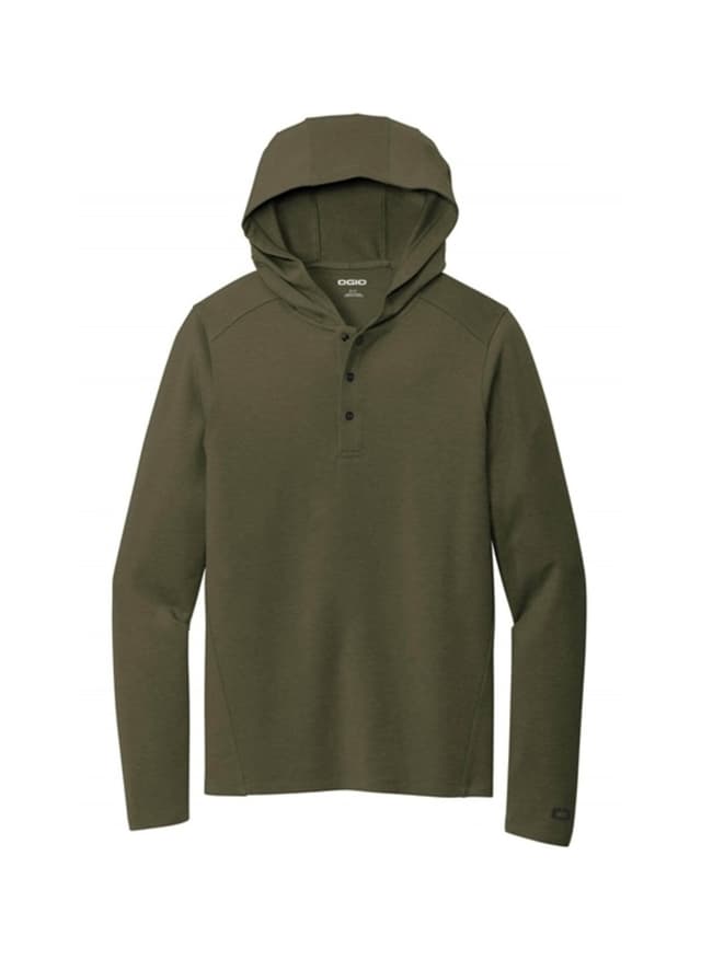 OGIO Men's Luuma Flex Hooded Henley - Green 3XL
