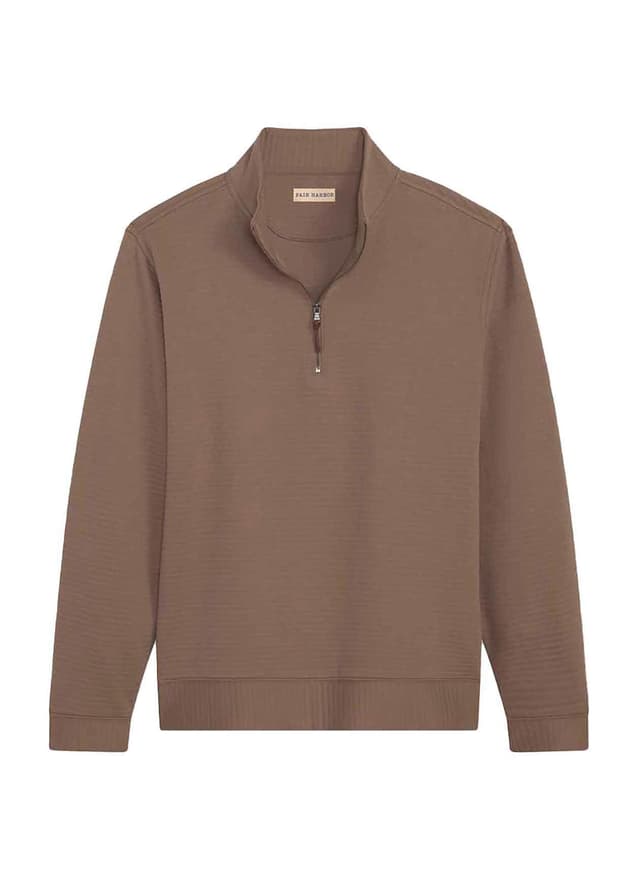 Fair Harbor Men's Overlook Quarter Zip - Brown LG