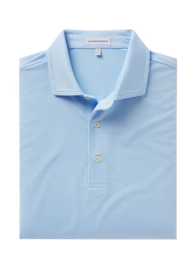 Fairway & Greene Men's Middleton Solid Polo - Cyan 3XL