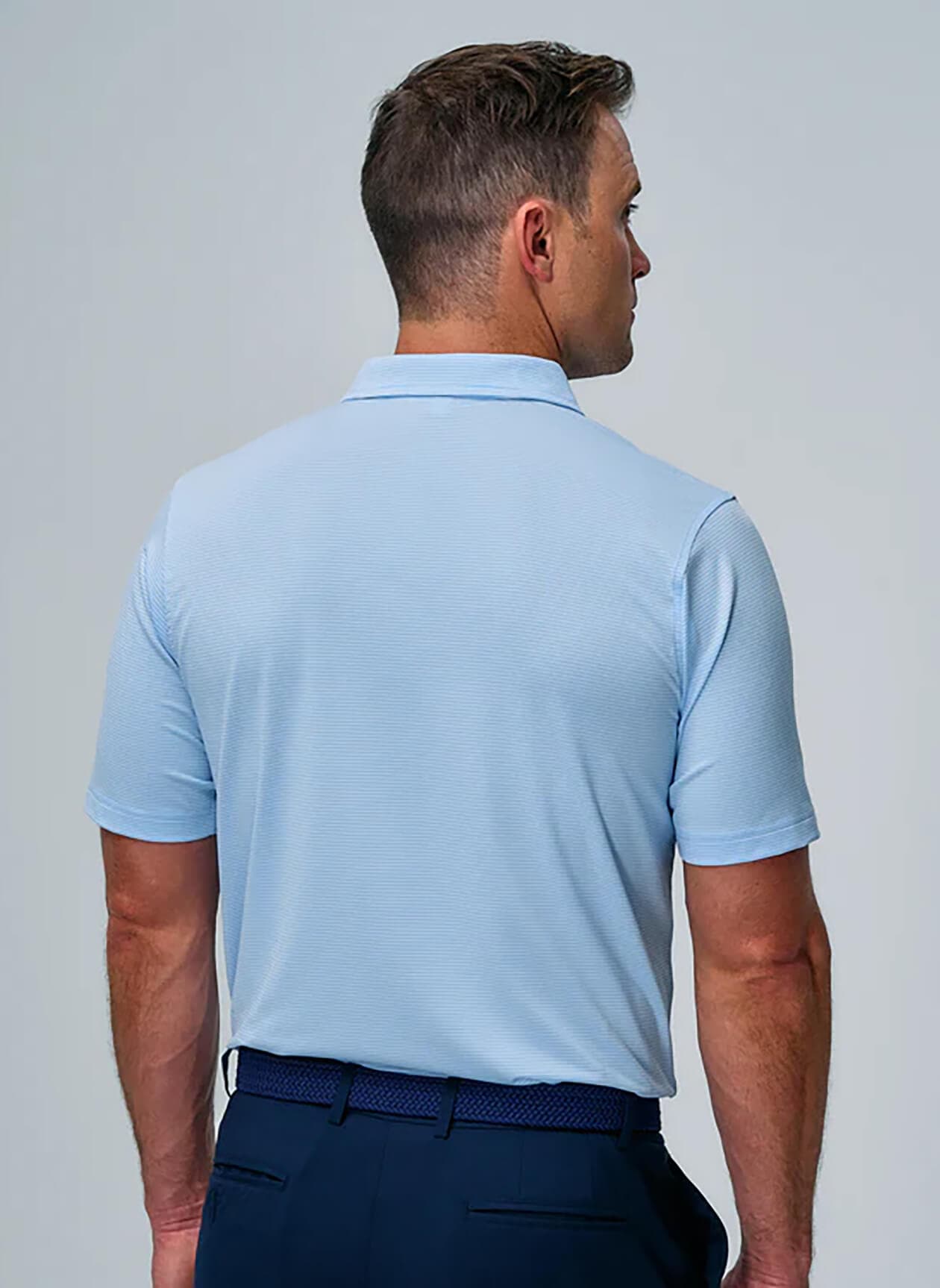 Fairway & Greene Men's Bryant Stripe Polo - Cyan 3XL