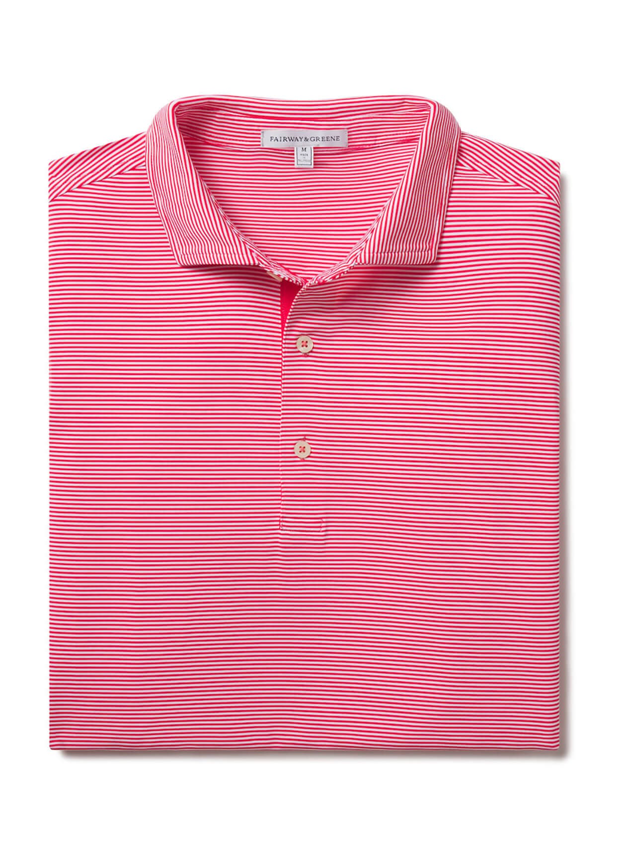 Fairway & Greene Men's Bryant Stripe Polo - Red 3XL