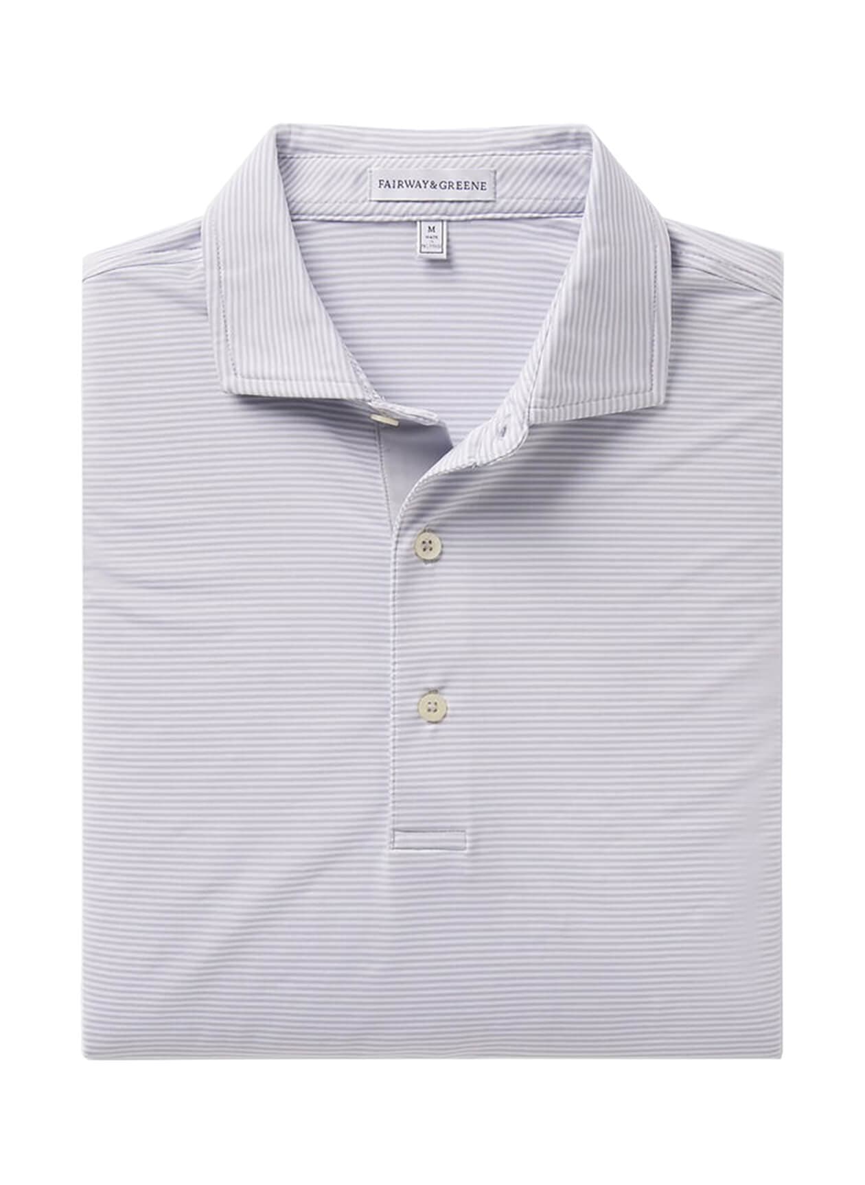Fairway & Greene Men's Bryant Stripe Polo - Light Grey 3XL