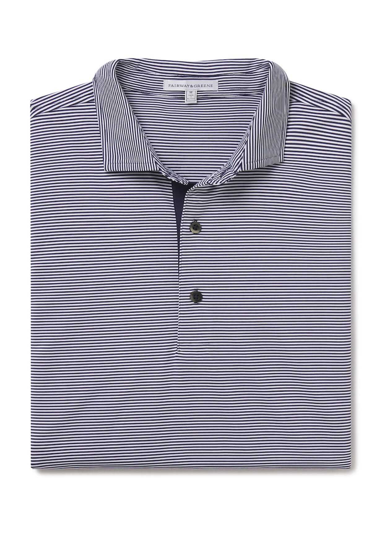 Fairway & Greene Men's Bryant Stripe Polo - Navy 3XL