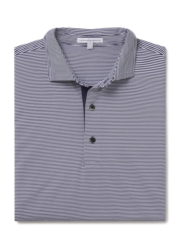 Fairway & Greene Men's Bryant Stripe Polo - Navy 3XL