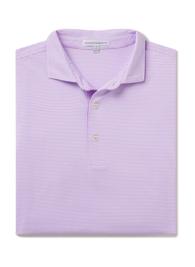 Fairway & Greene Men's Bryant Stripe Polo - Purple 3XL