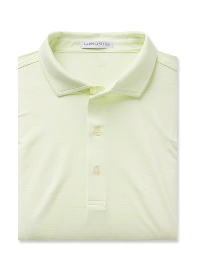 Fairway & Greene Men's Bryant Stripe Polo - Yellow 3XL