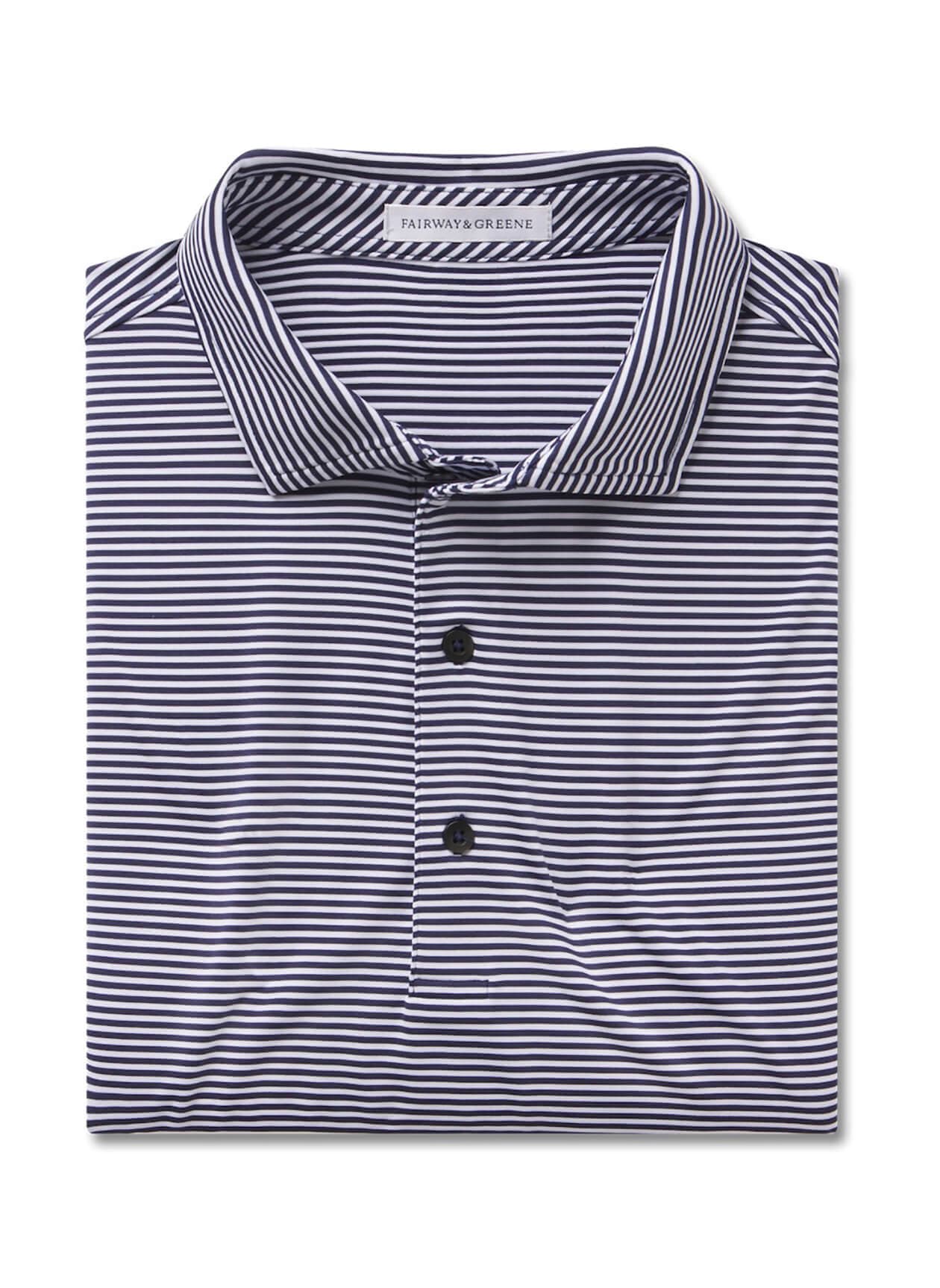 Fairway & Greene Men's Park Stripe Polo - Navy LG