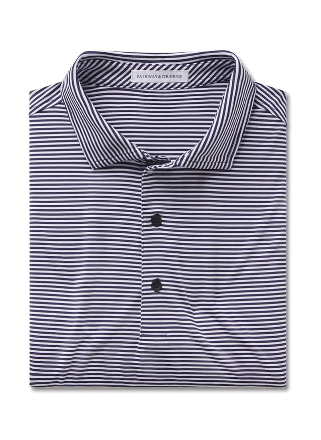 Fairway & Greene Men's Park Stripe Polo - Navy LG