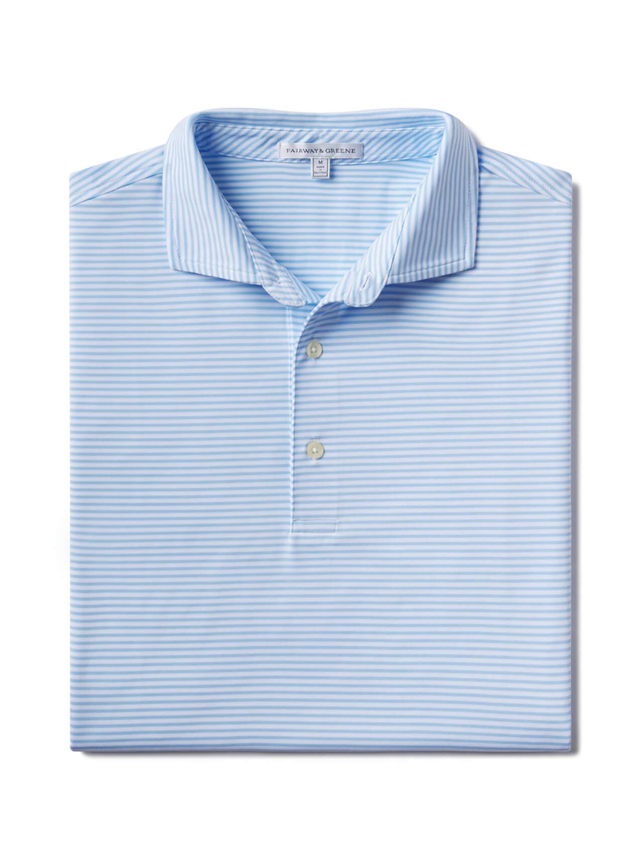 Fairway & Greene Men's Park Stripe Polo - White / Bluff LG