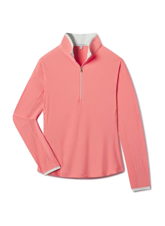 Fairway & Greene Women's Drea Zip Mock - Orange LG