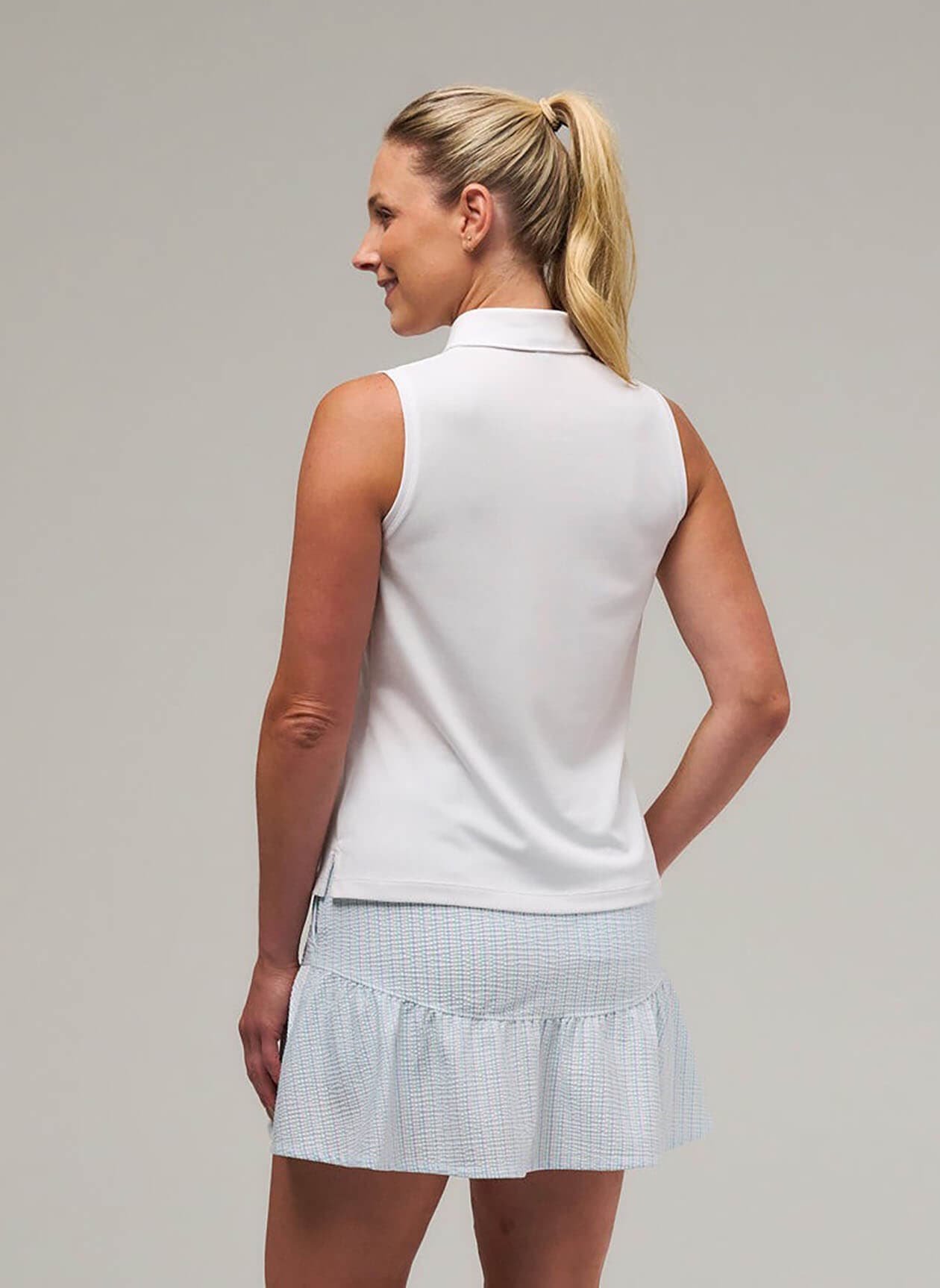 Fairway & Greene Women's Diana Sleeveless Pique Polo - White LG