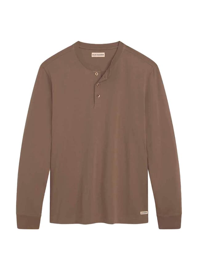 Fair Harbor Men's Pacific Henley - Brown LG
