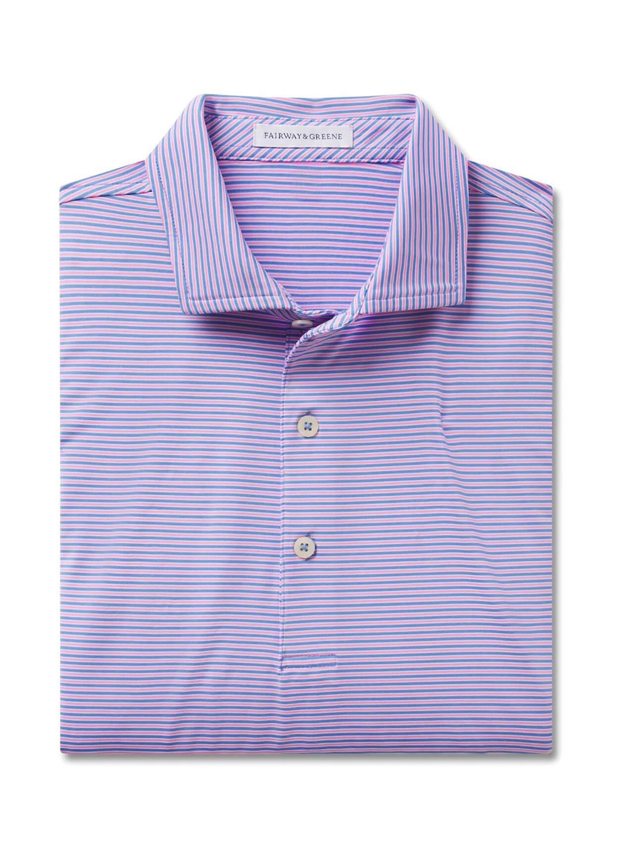 Fairway & Greene Men's Montgomery Stripe Polo - Purple 3XL