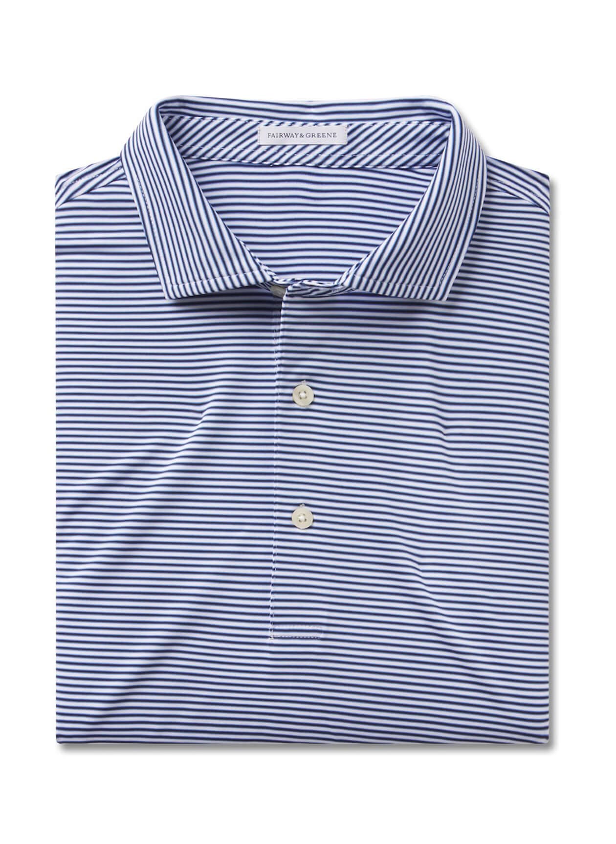 Fairway & Greene Men's Montgomery Stripe Polo - White 3XL