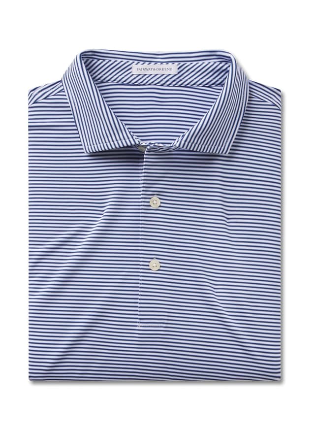 Fairway & Greene Men's Montgomery Stripe Polo - White 3XL