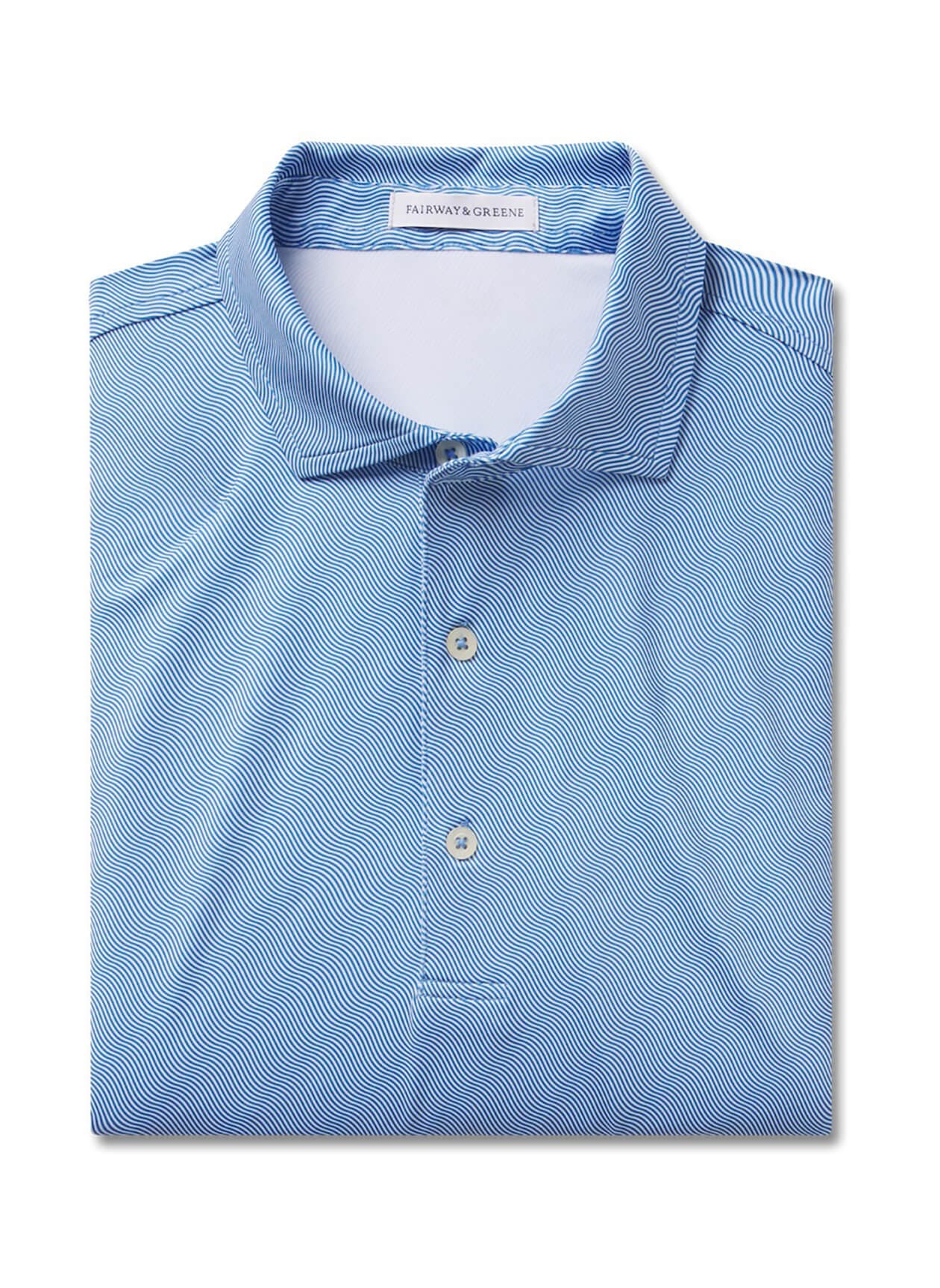 Fairway & Greene Men's Vizcaya Print Polo - Cyan 3XL