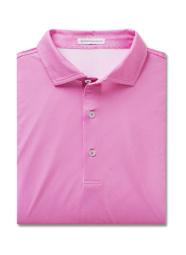 Fairway & Greene Men's Vizcaya Print Polo - Pink 3XL